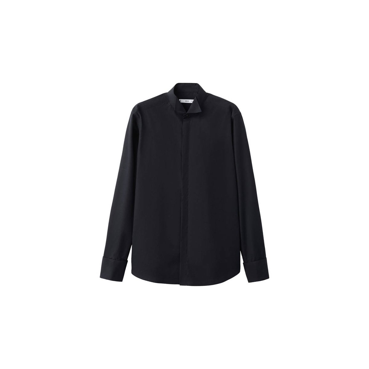 Chemise de costume à col smoking noir, MANGO MAN