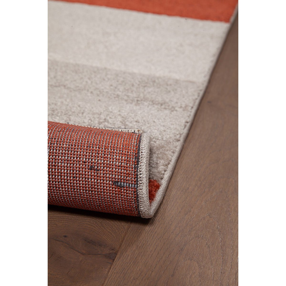 Tapis salon et chambre moderne tissé plat PAVY rouge, NOVATREND