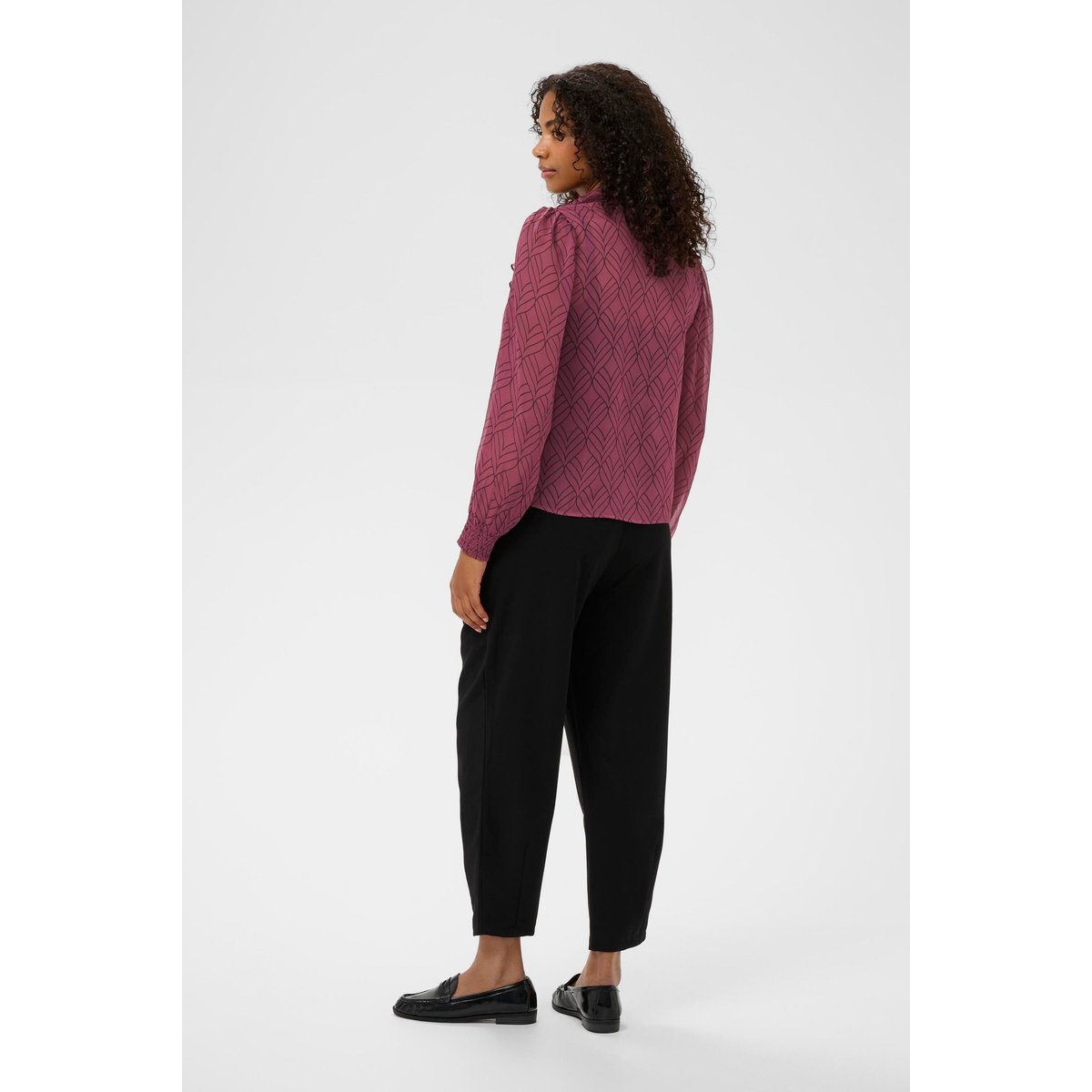 Blouse à manches longues violet tulipwood black lines, KAFFE