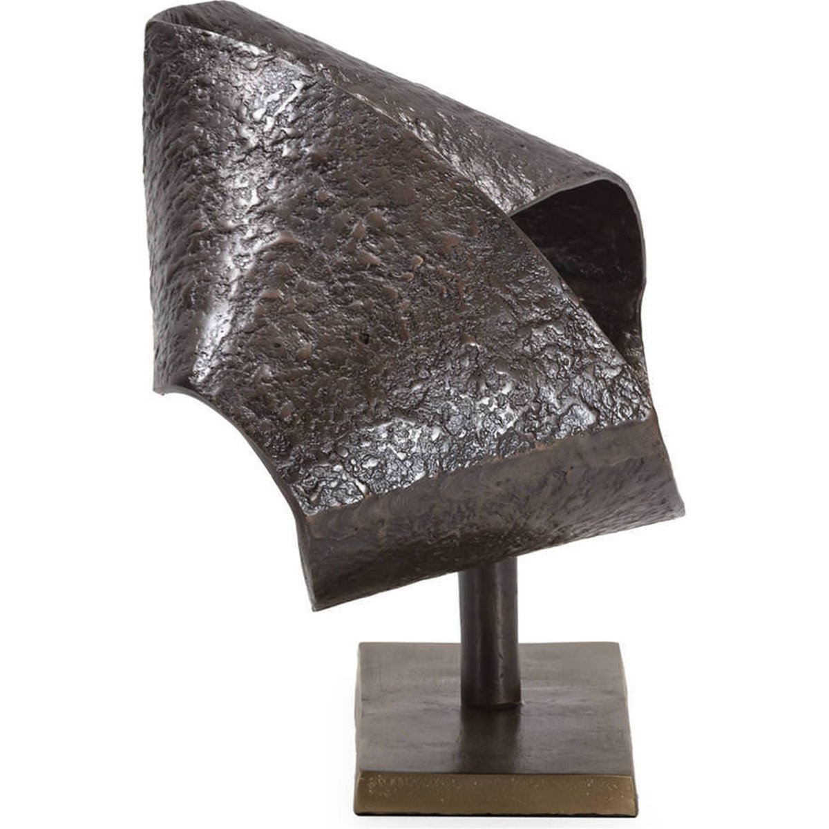 Sculpture abstraite figurative en métal bronze vieilli et laiton vieilli, RECOLLECTION
