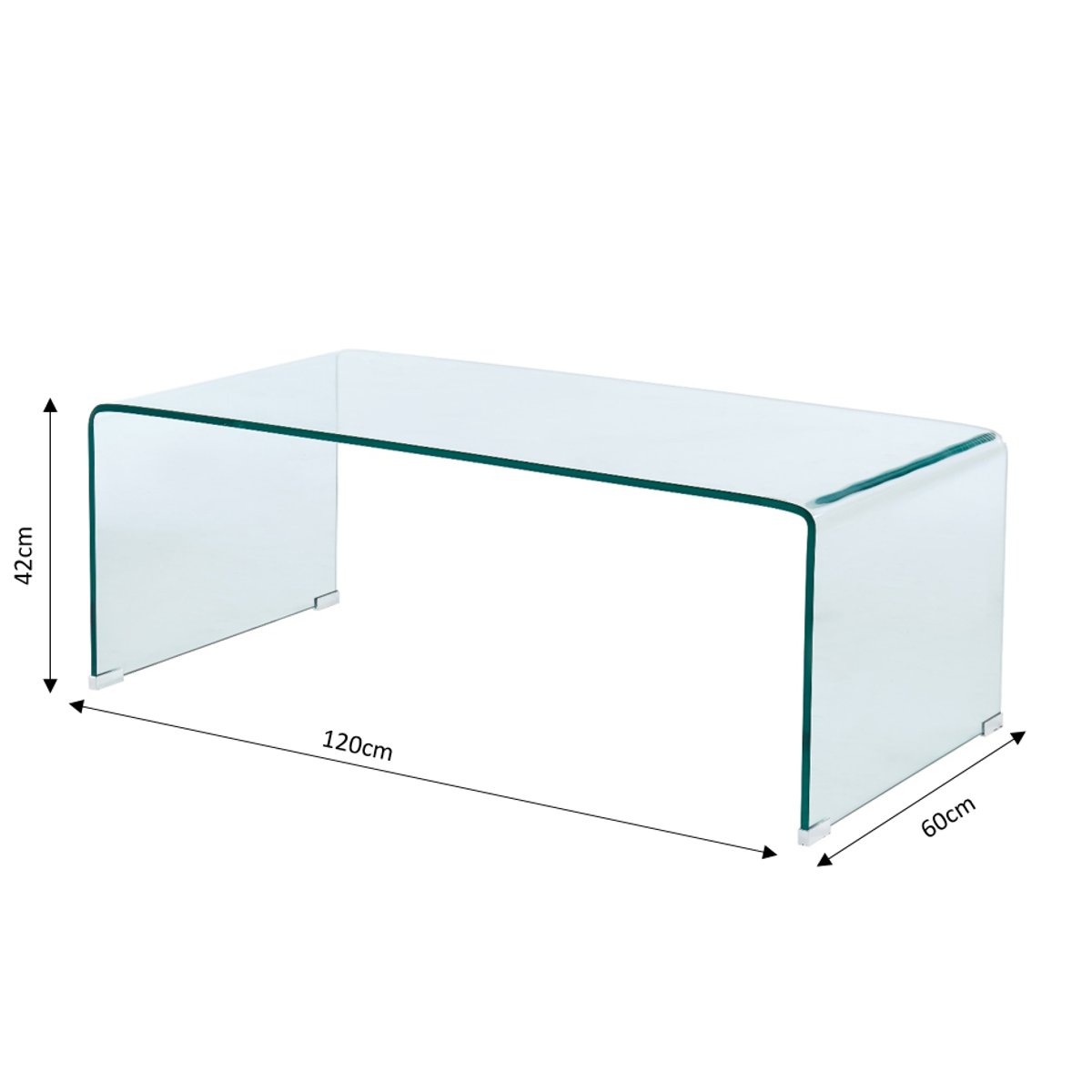 Table basse verre trempé GINZA transparent, SORELH