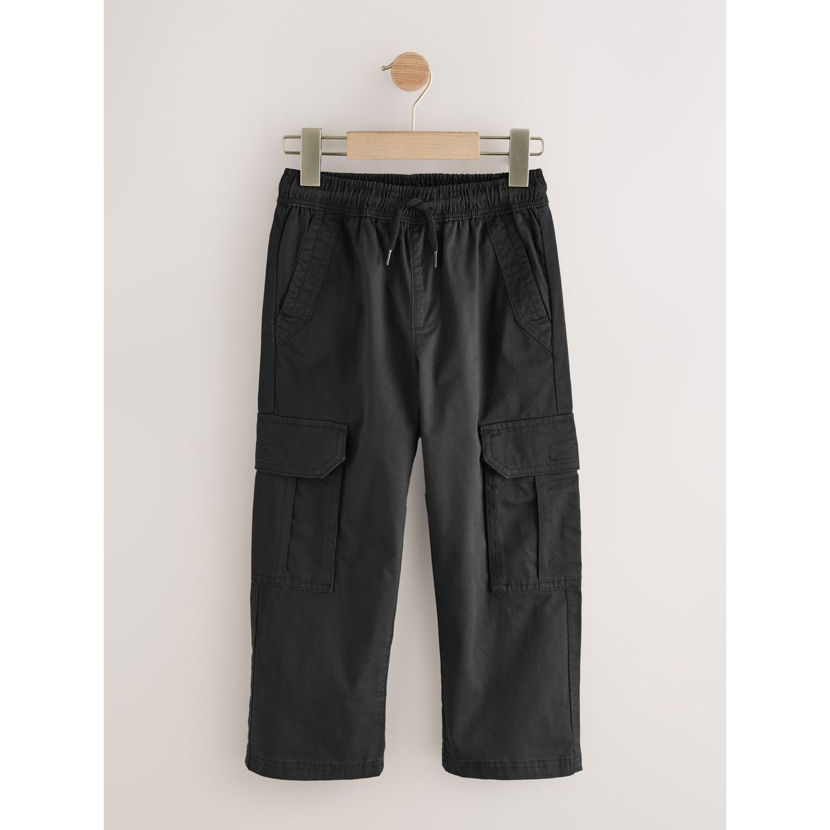 Pantalon cargo tissé noir, NEXT