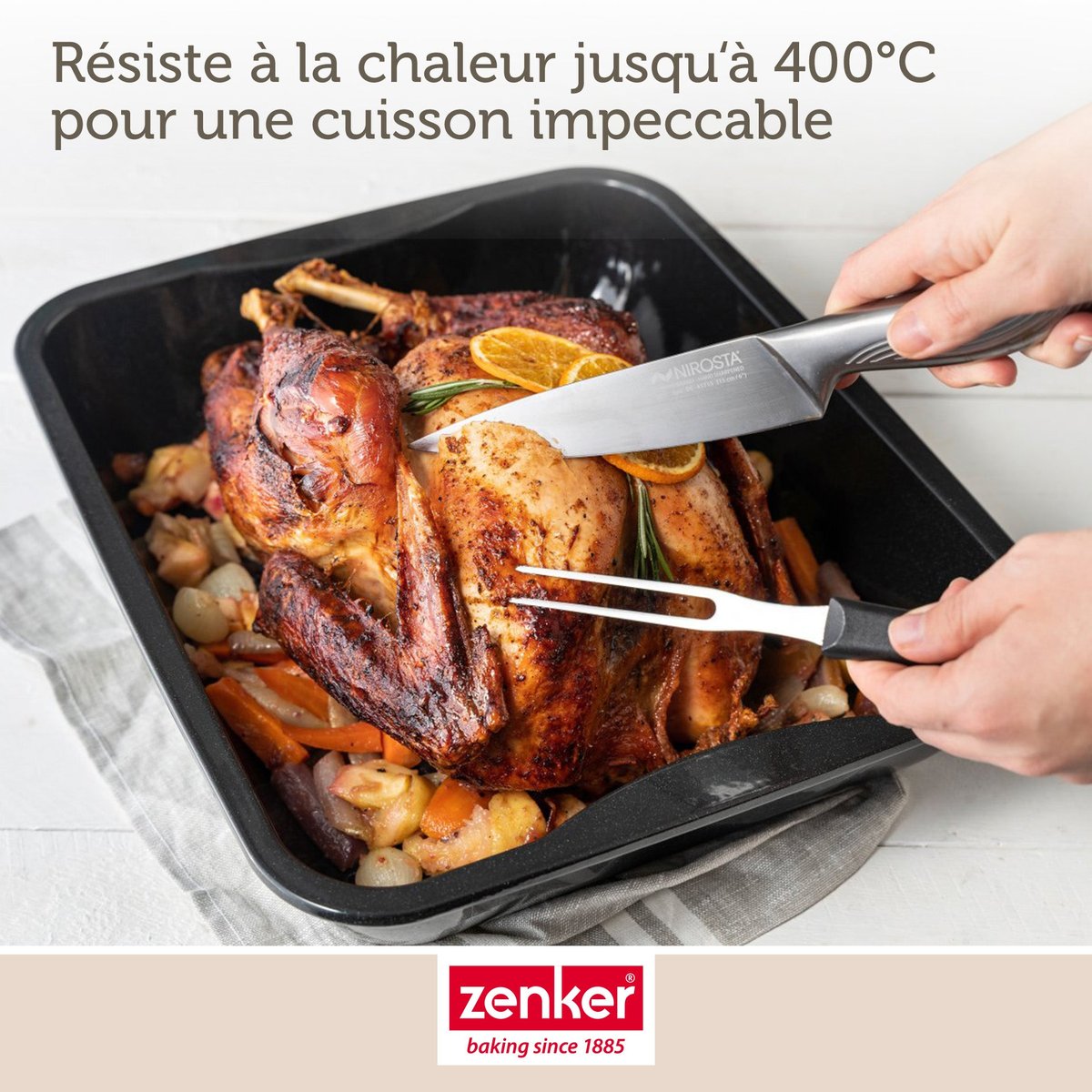 Lot de 2 plats four 40/34/8 cm émaillé SPECIAL COOKING noir, ZENKER