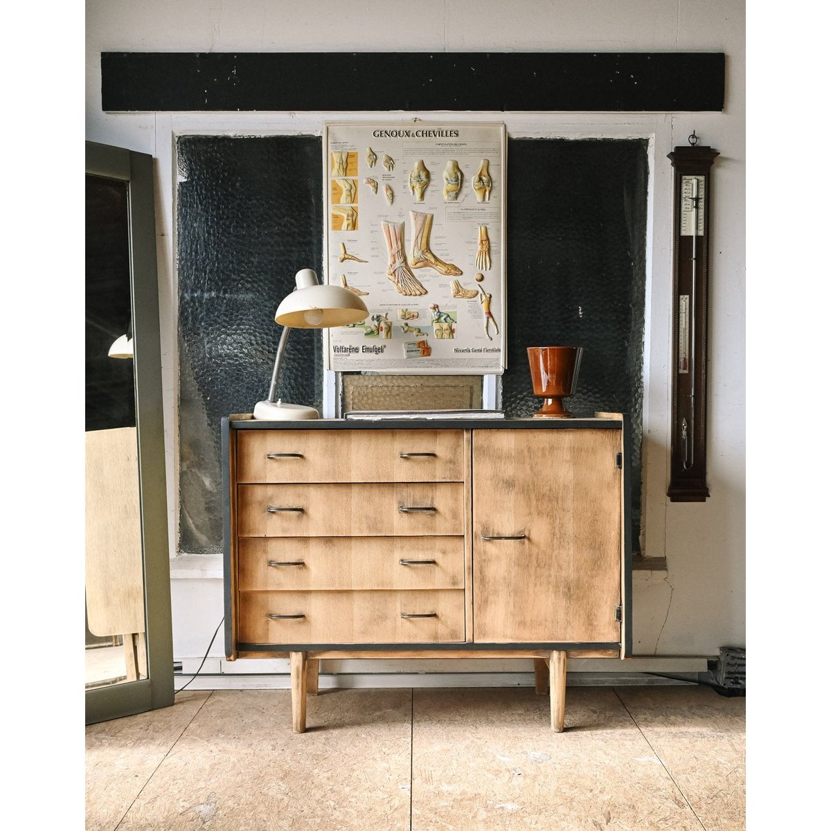 Commode scandinave en bois Olga N°1082 - Bon état bois clair, DEBONGOUT