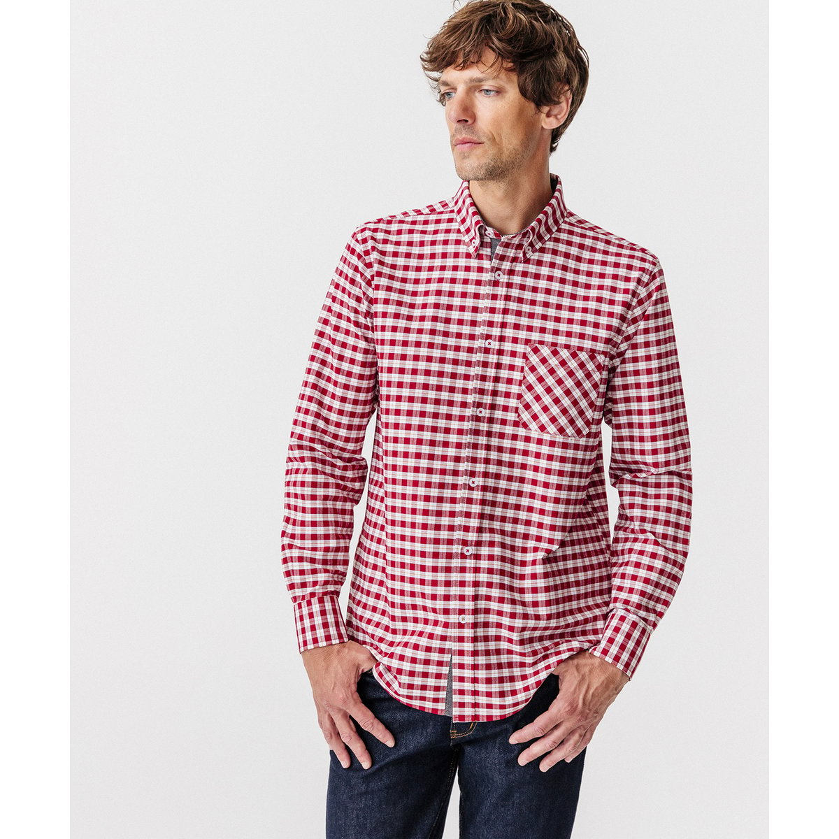 Chemise carreaux rouge carreaux, DAMART