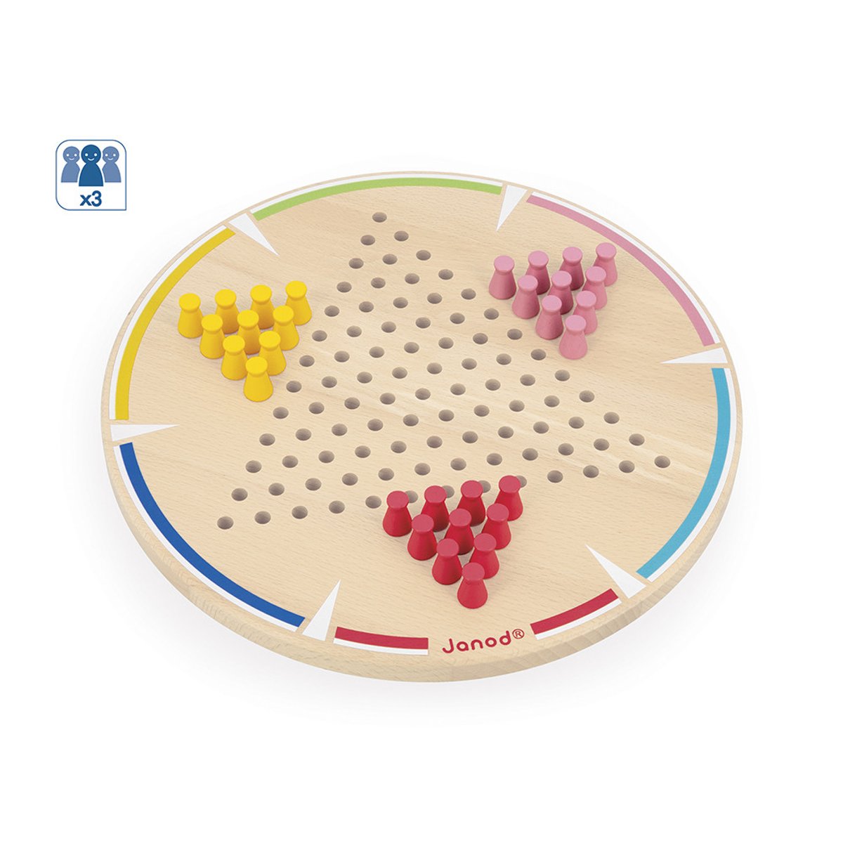 Jeu De Société Dames Chinoises En Bois couleur unique, JANOD
