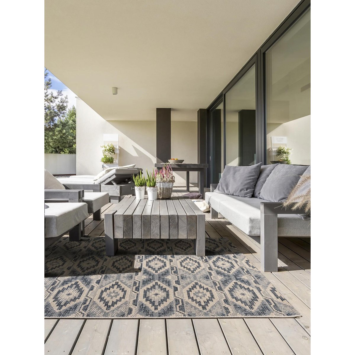 Tapis d'extérieur & intérieur RIVER bleu, BENUTA