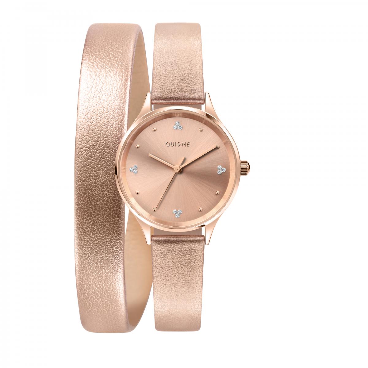 Montre Analogique En Acier Minette or rose, OUI & ME