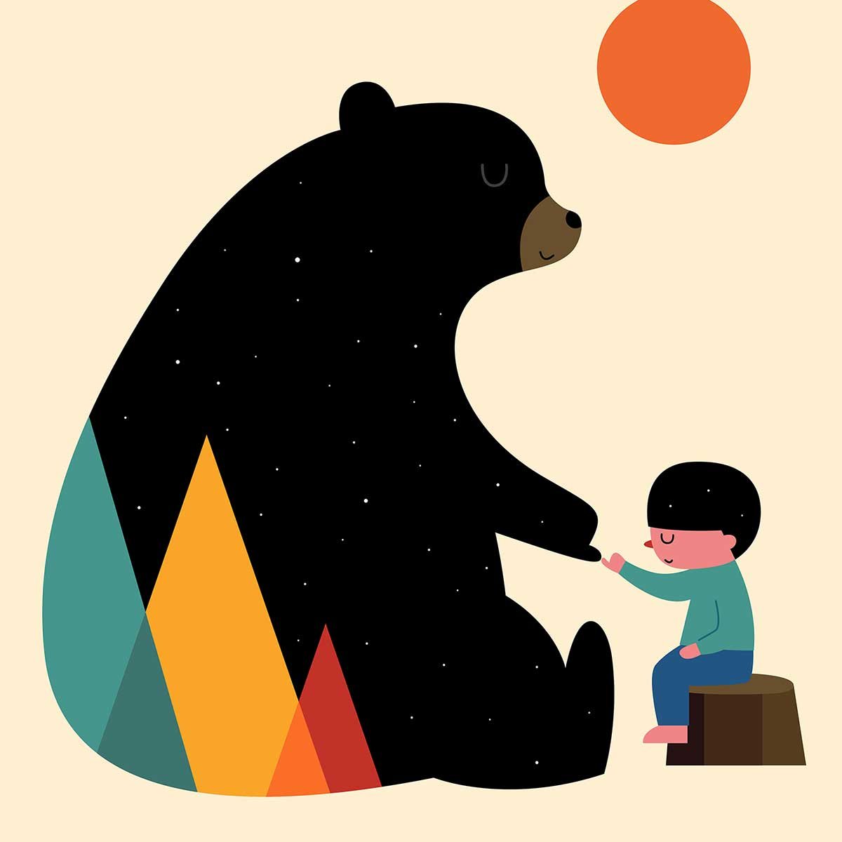 Affiche enfant promesse affiche + cadre en bois - noir, HEXOA