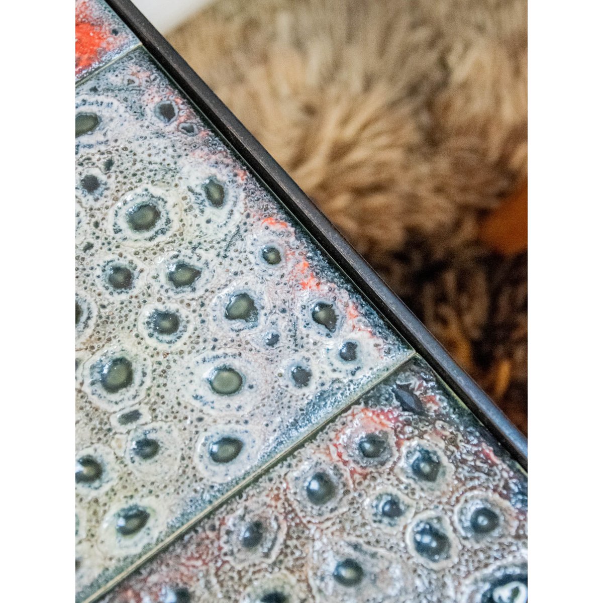 Table basse cratères en céramique Donna N°769 - Bon état noir, DEBONGOUT