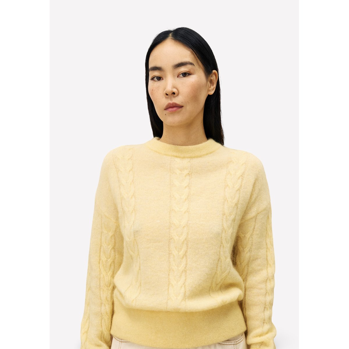 Pull en mohair VETIVER jaune beurre, FRNCH