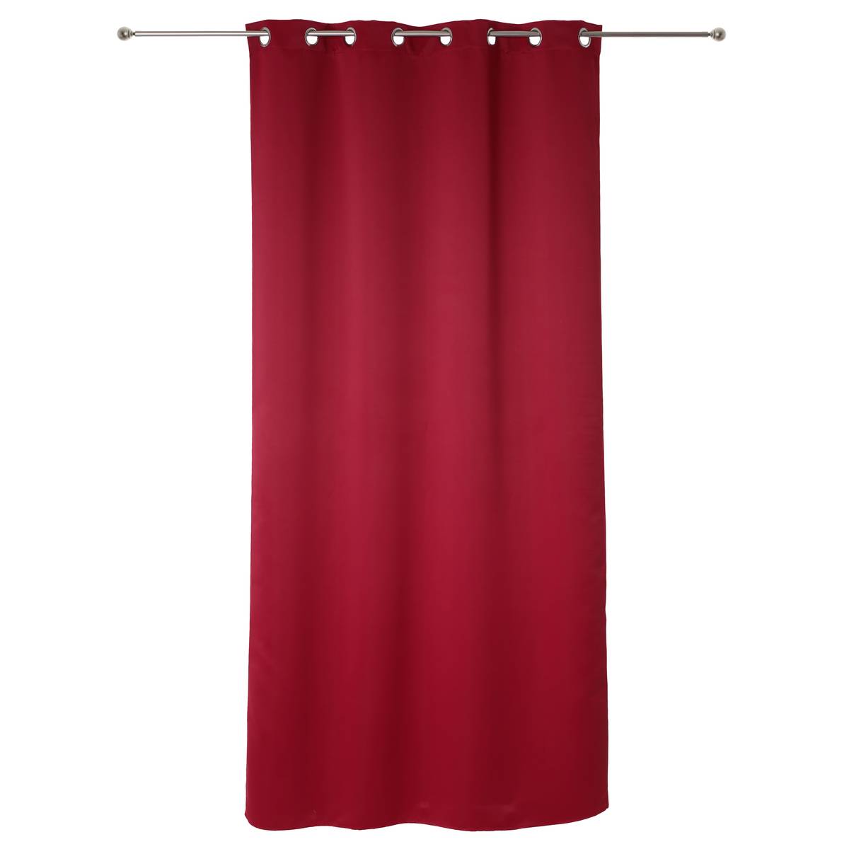 Lot de 2 rideaux occultants à oeillets ODÉLIE rouge, ATMOSPHERA
