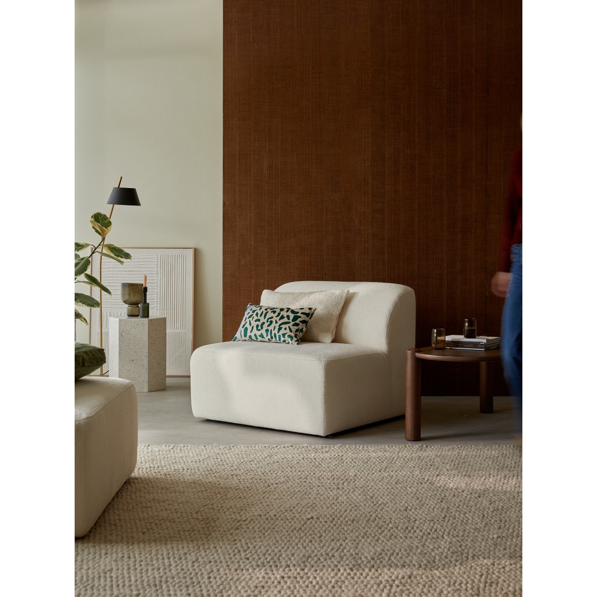 Canapé droit en Tissu, VÉNUS beige, TIKAMOON