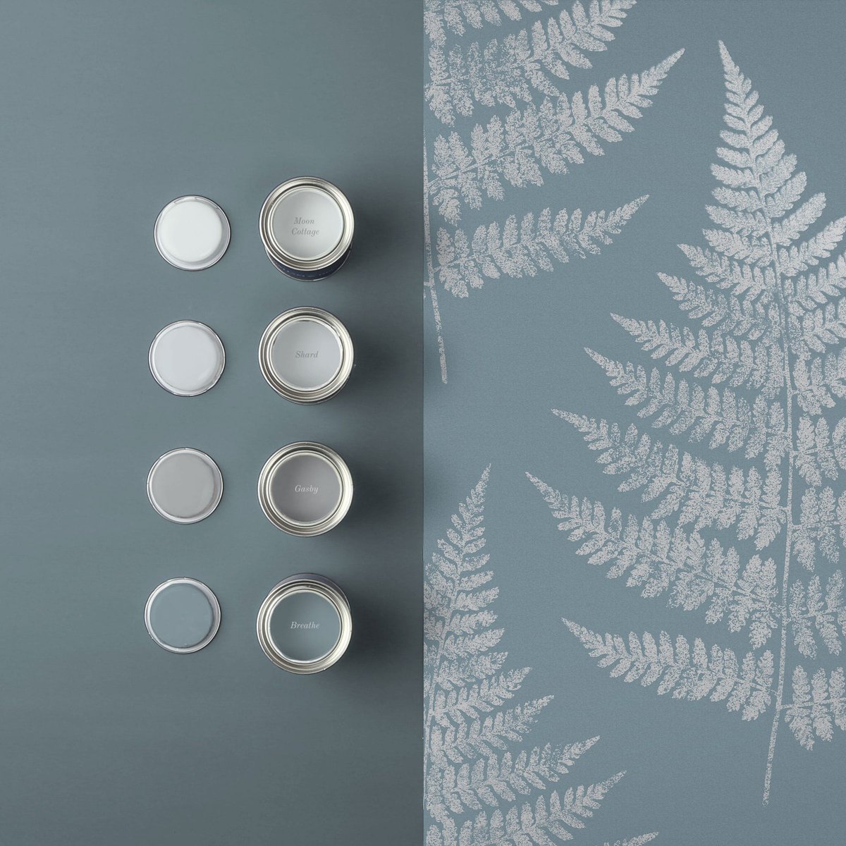 Papier peint  Fougère arctique bleu, GRAHAM ET BROWN