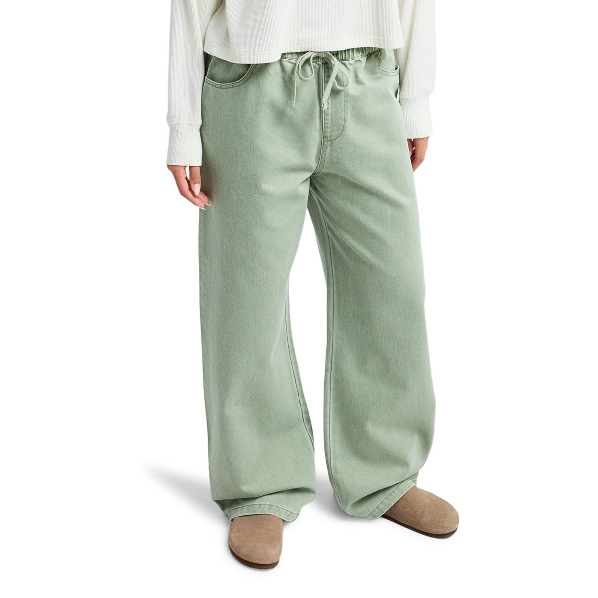 Jeans à coupe ample SALTWATER COLOR MID. vert oil green, ROXY