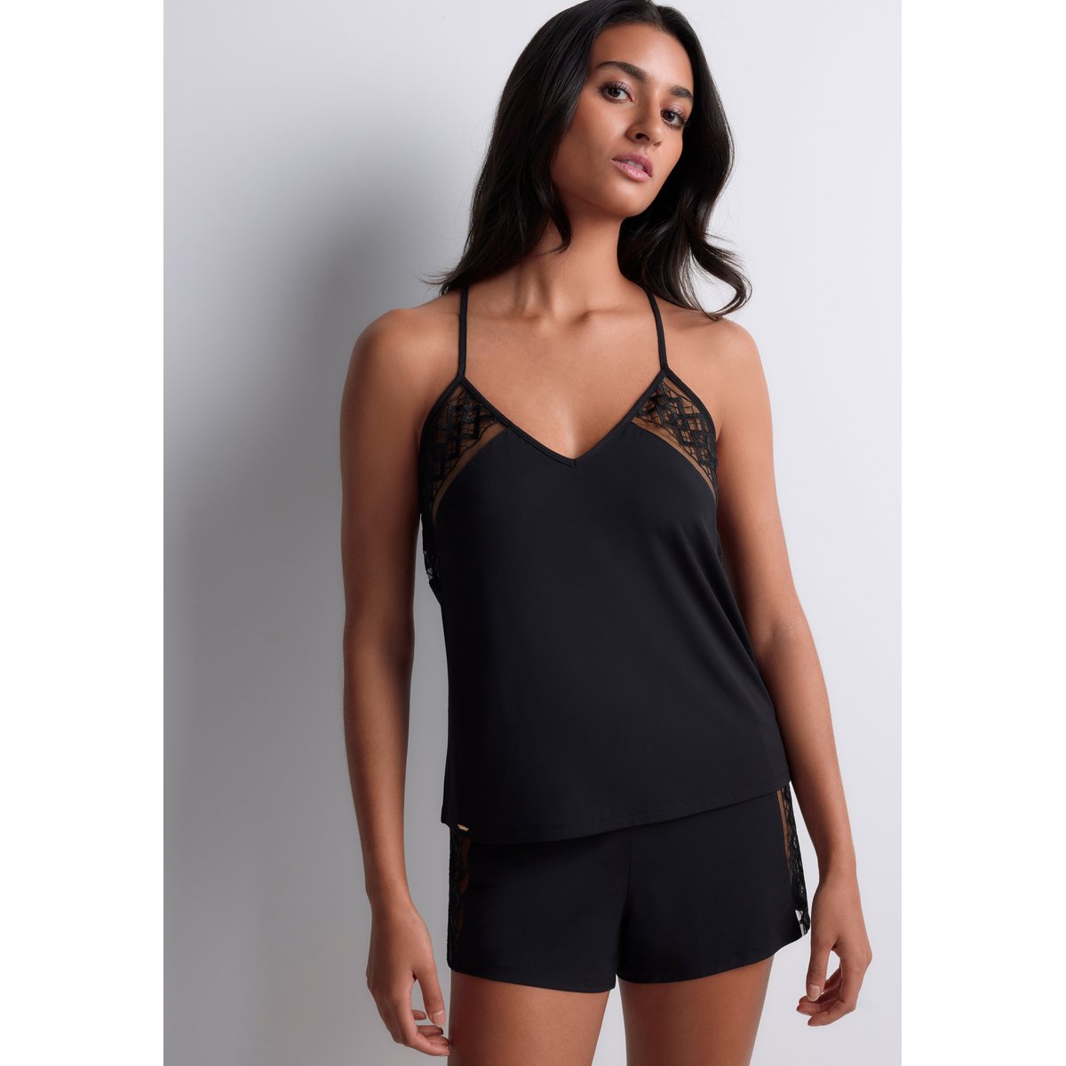 Top a fines bretelles Sweet Obsession noir, AUBADE