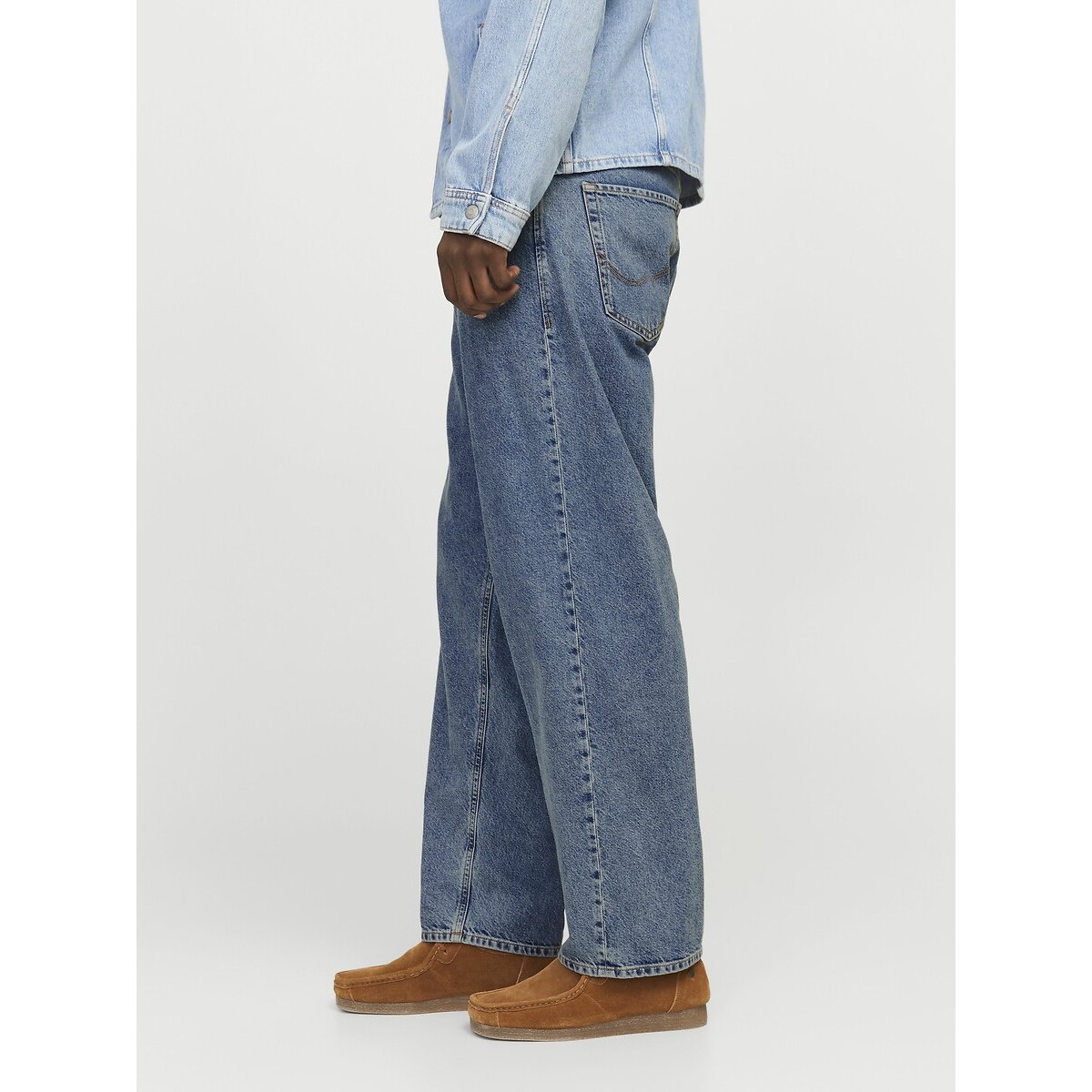 Jean baggy Alex boutonné bleu denim, JACK & JONES