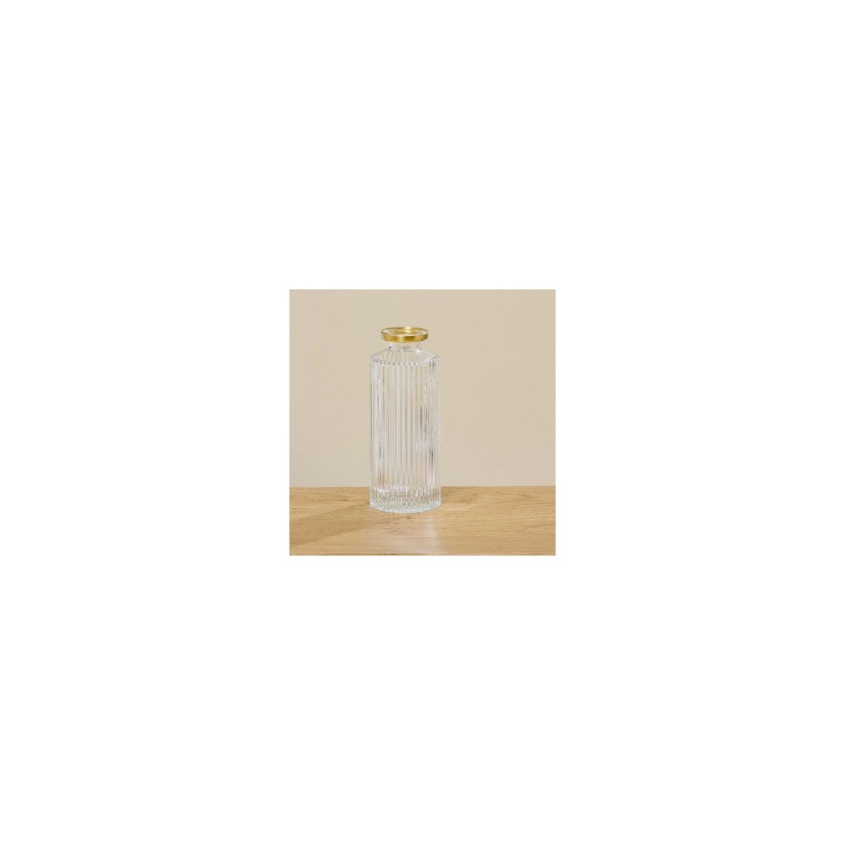Set de 3 Vases Soliflores en Verre Transparent et Doré - Hauteur 13cm transparent, WADIGA