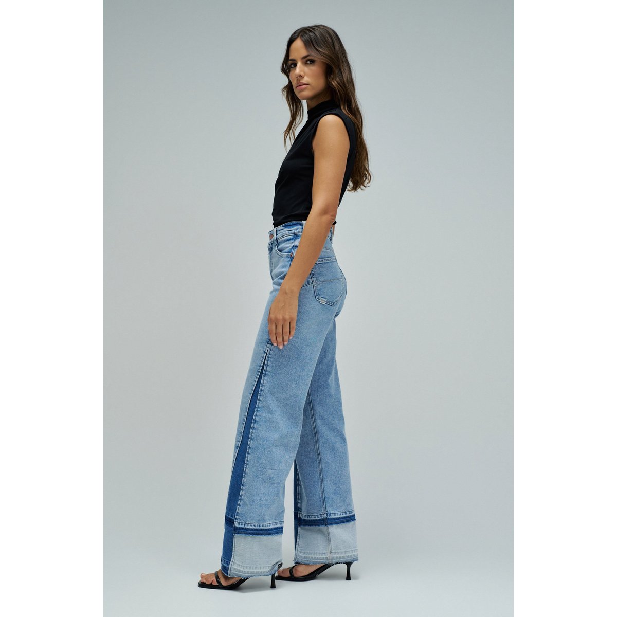 JEAN FAITH PUSH IN WIDE bleu, SALSA JEANS