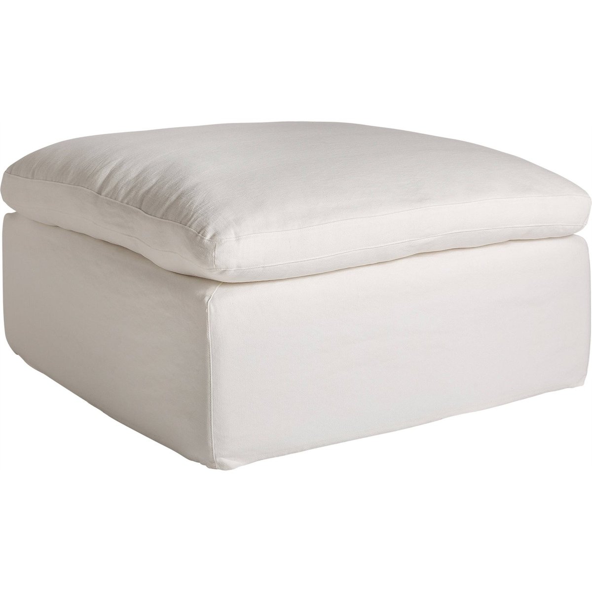 Repose-pieds modulable en lin style art déco blanc cassé textile, RECOLLECTION
