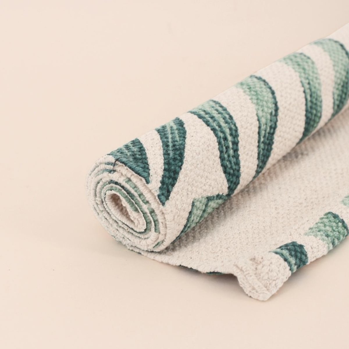 Tapis coton imprimé  80x50cm blanc, ORNAMI