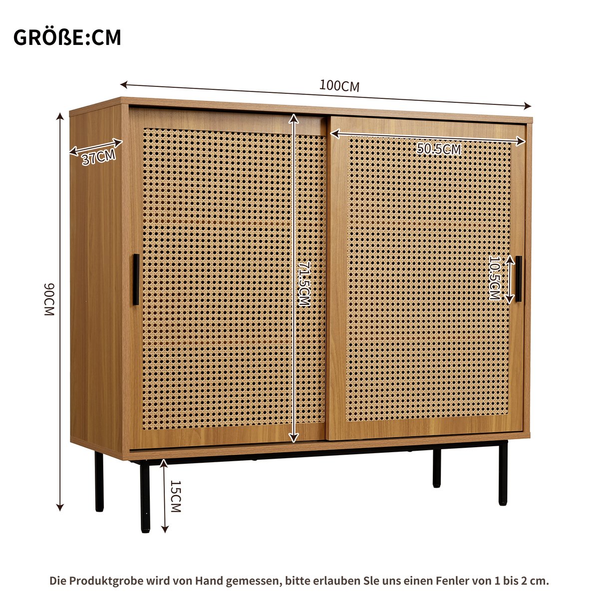 Buffet avec 2 portes et 4 couches, JORDIH Buffet noyer, MEUBLES COSY