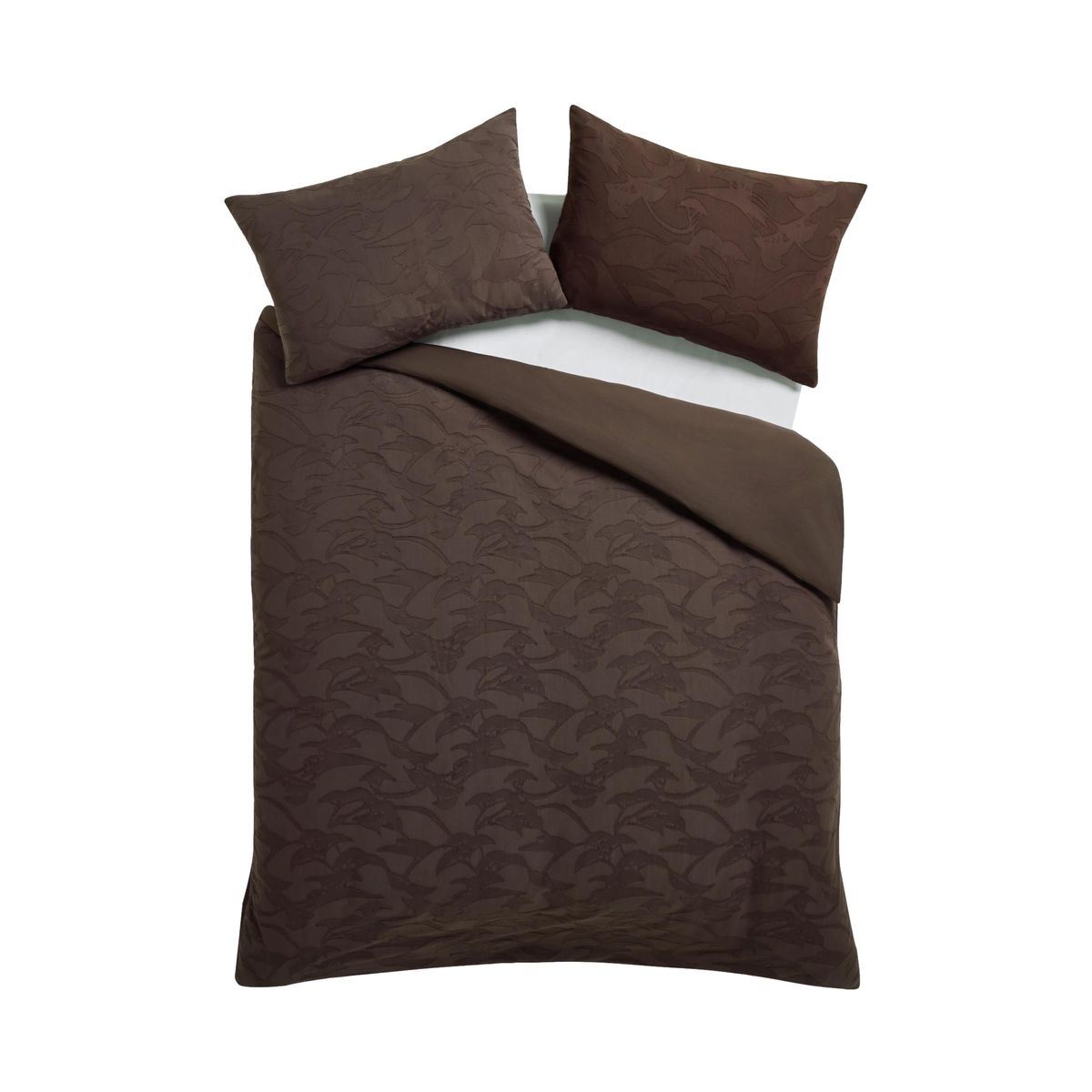 Parure de lit en jacquard à 200 fils marron chocolat, NEXT
