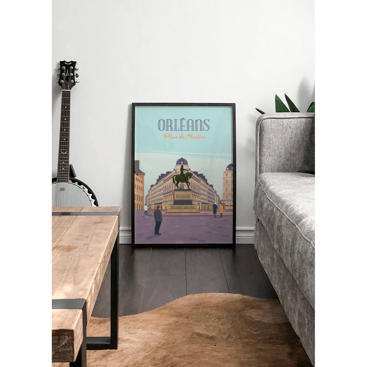 Affiche ville Orléans - Place du Martroi blanc, L'AFFICHERIE
