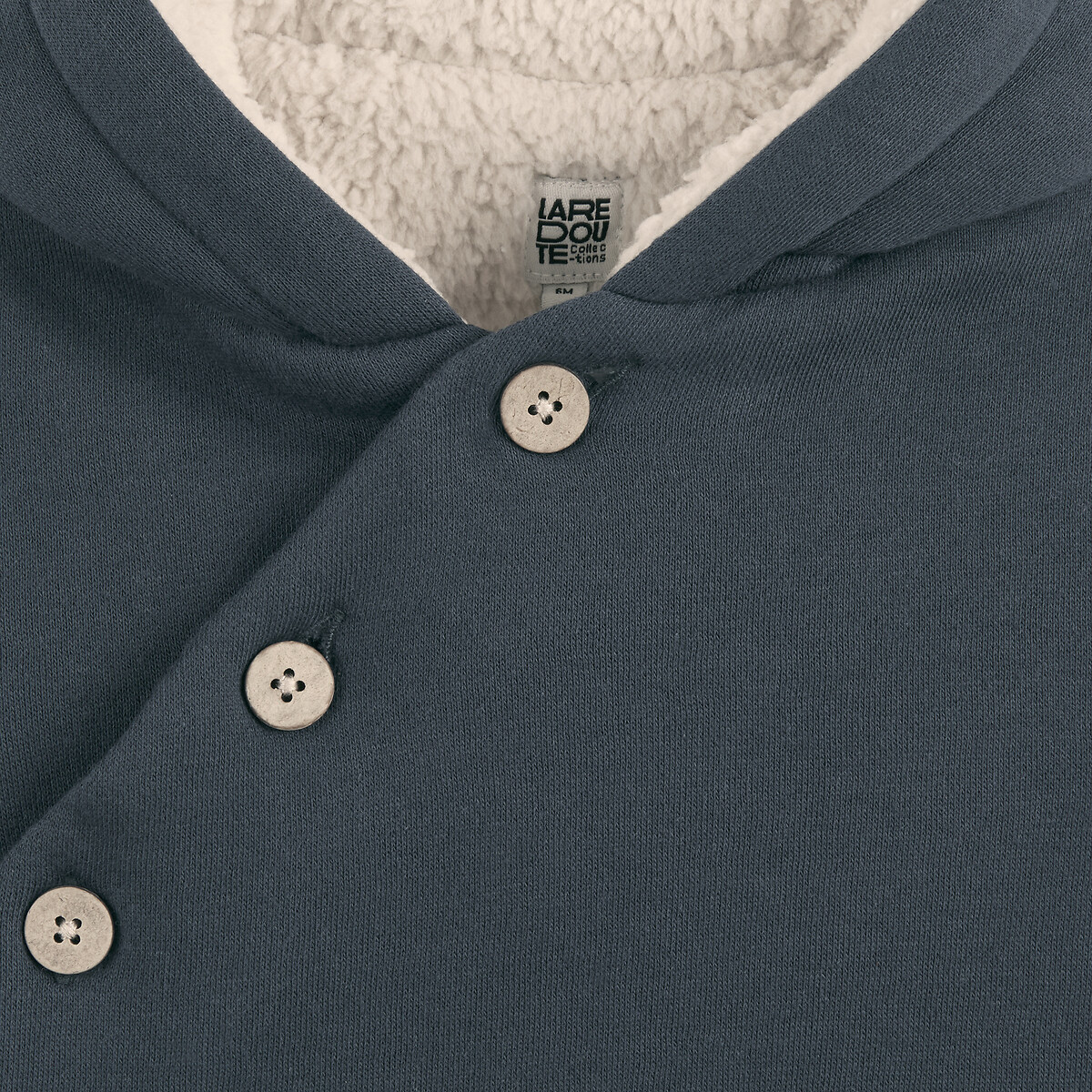 Gilet capuche fixe, en molleton, hiver marine, LA REDOUTE COLLECTIONS