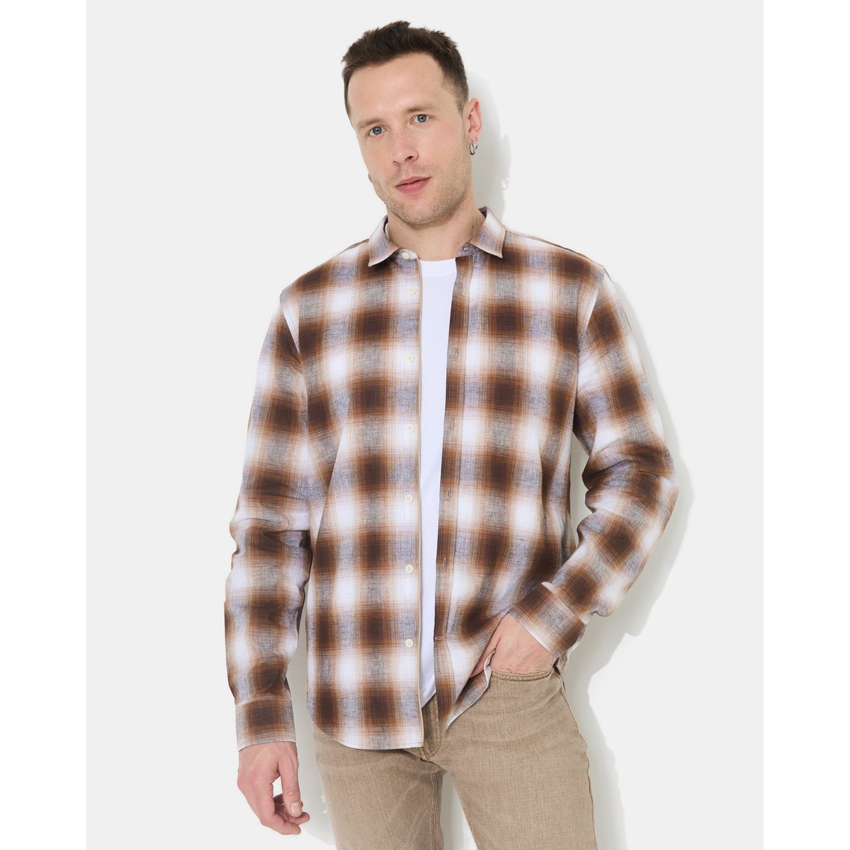 Chemise en coton DANNY marron, CHEVIGNON