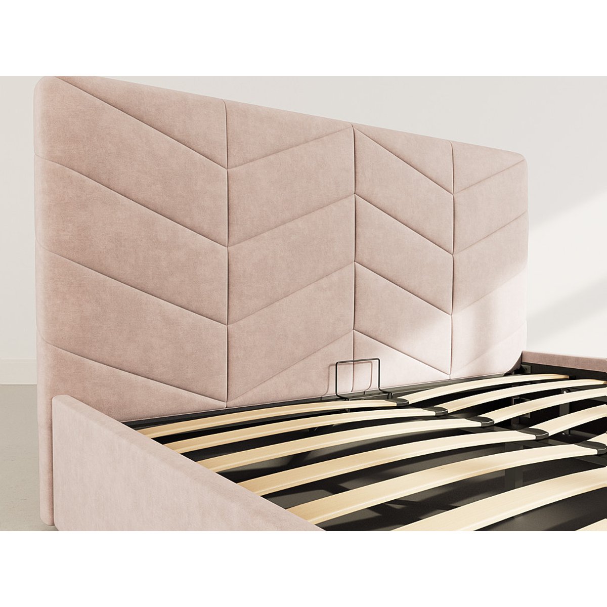 Lit coffre - PEONIS taupe, BEST MOBILIER