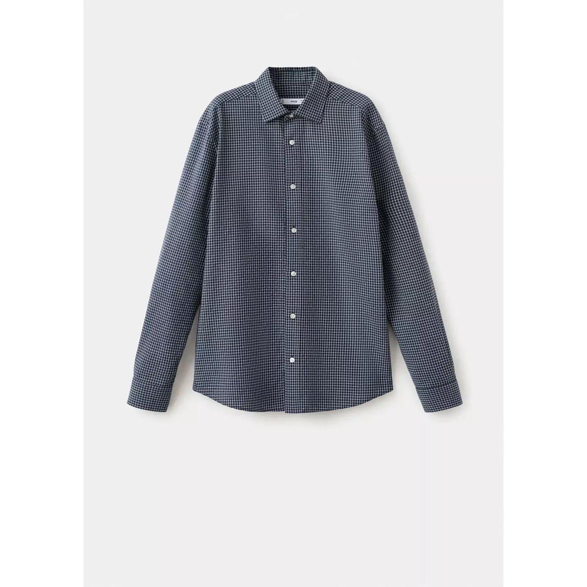 Chemise regular fit à carreaux en coton bleu marine, MANGO MAN
