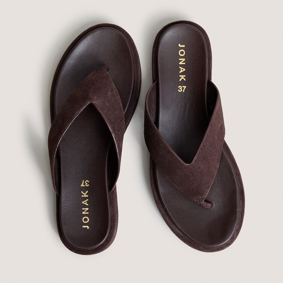 Leder-Flip-Flops Wiwi braun, JONAK