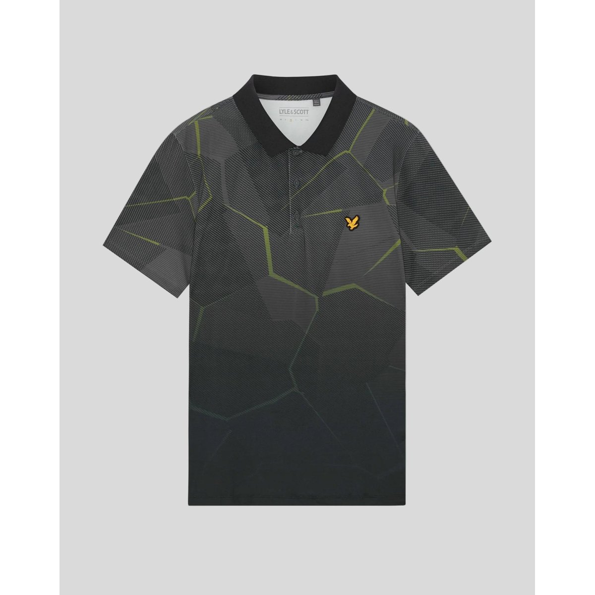 Polo géométrique graphique noir jais, LYLE & SCOTT