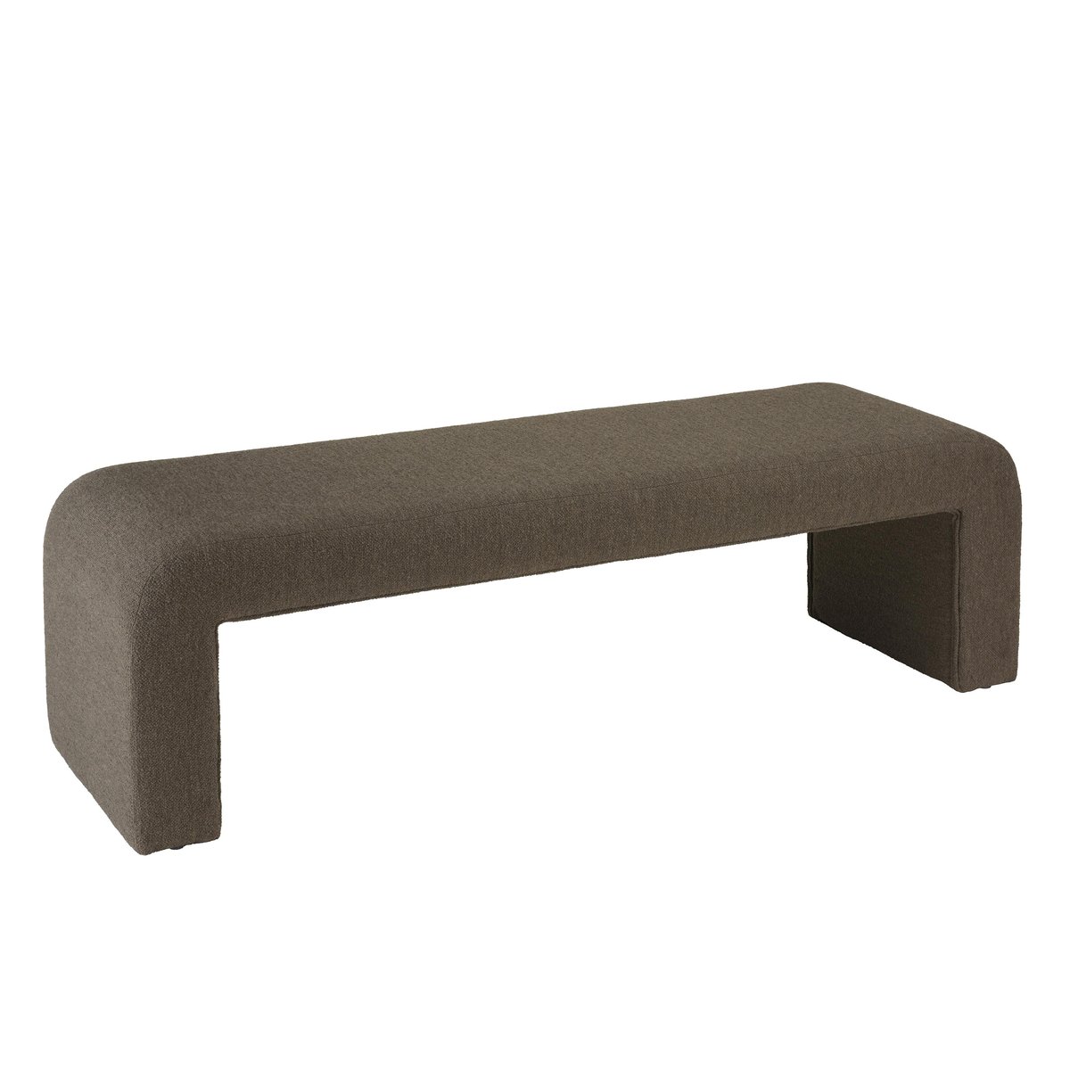 Banc/ Bout de lit en tissu petite bouclette taupe foncé COLOMBUS taupe, PIER IMPORT