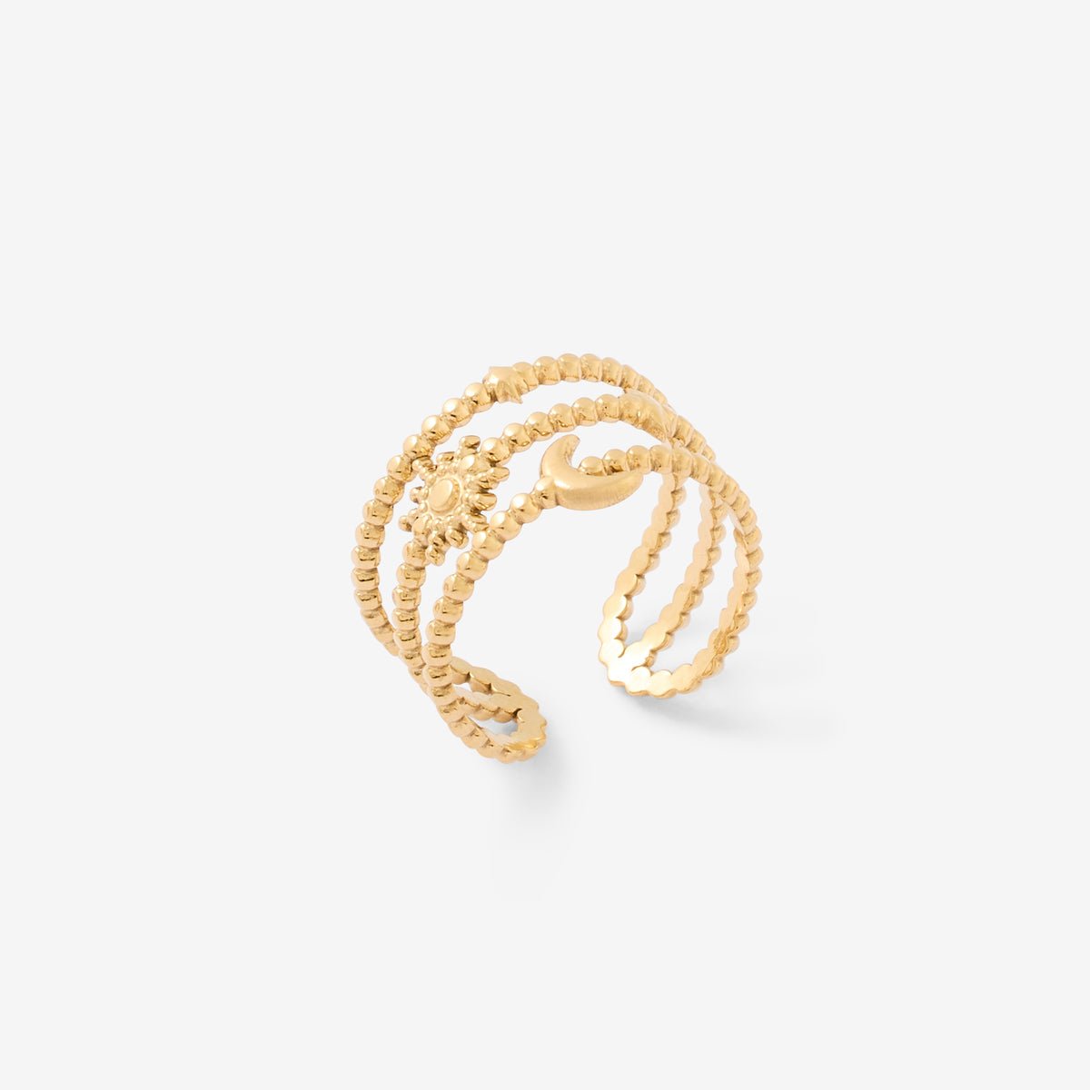 Bague multi rangs dorée en acier inoxydable doré, BALABOOSTE