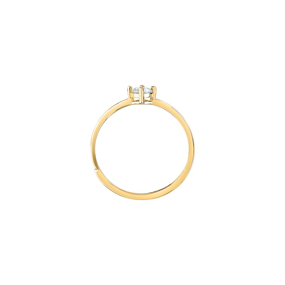 Bague en acier, cristaux, SILVER or jaune, blanc, LA PETITE STORY