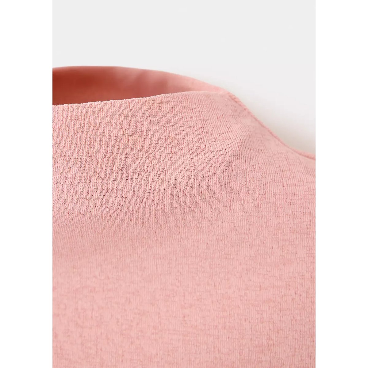 Top ajusté en tricot fin rose pastel, MANGO
