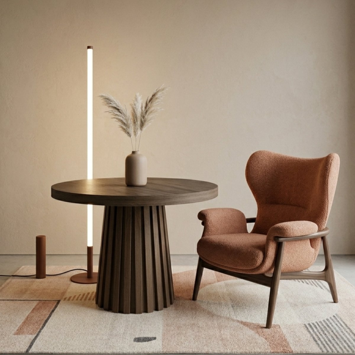 Lampadaire Marron LED 1 Trang marron, EDEN