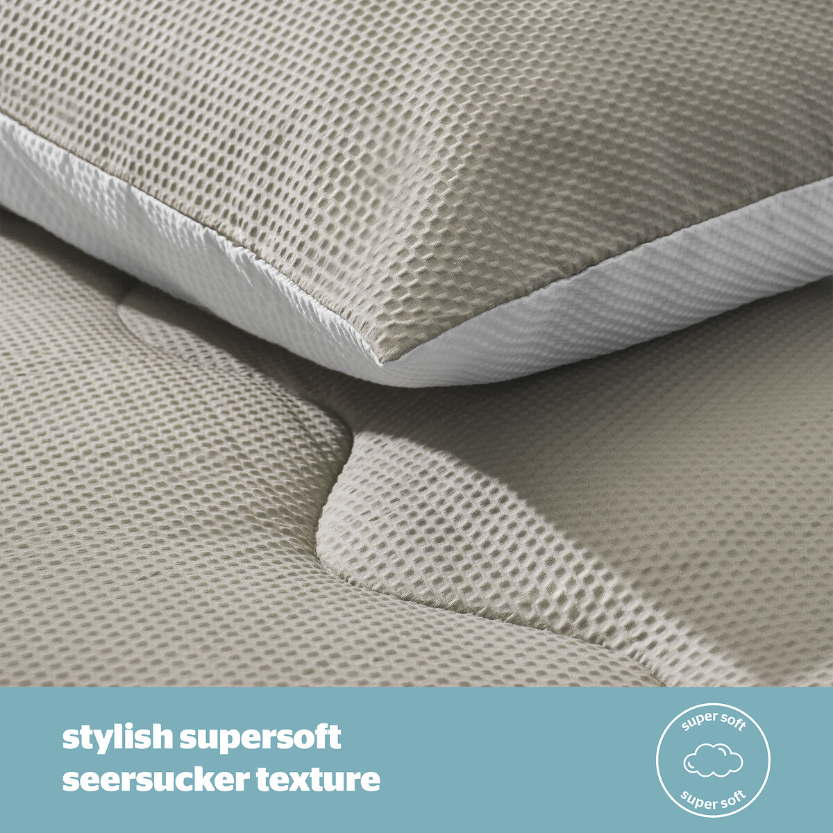 Summer Breeze Seersucker Coverless 2.5 Tog Duvet and Pillowcase Set cream, SILENTNIGHT