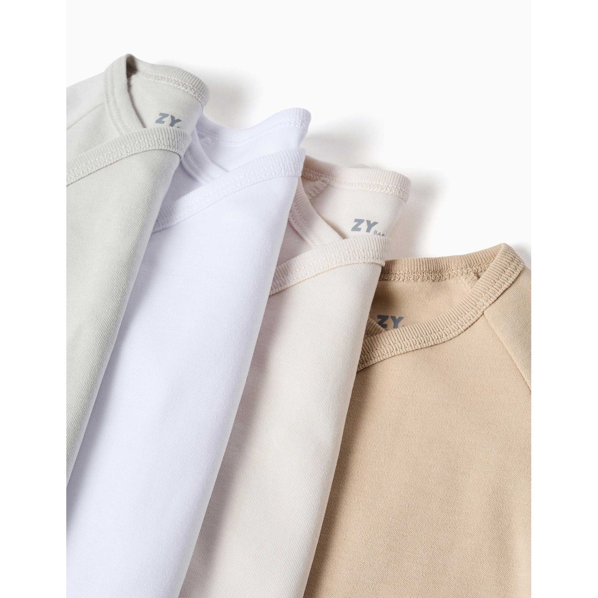 Lot de 4 bodies croisés en coton peigné multicolore, ZIPPY