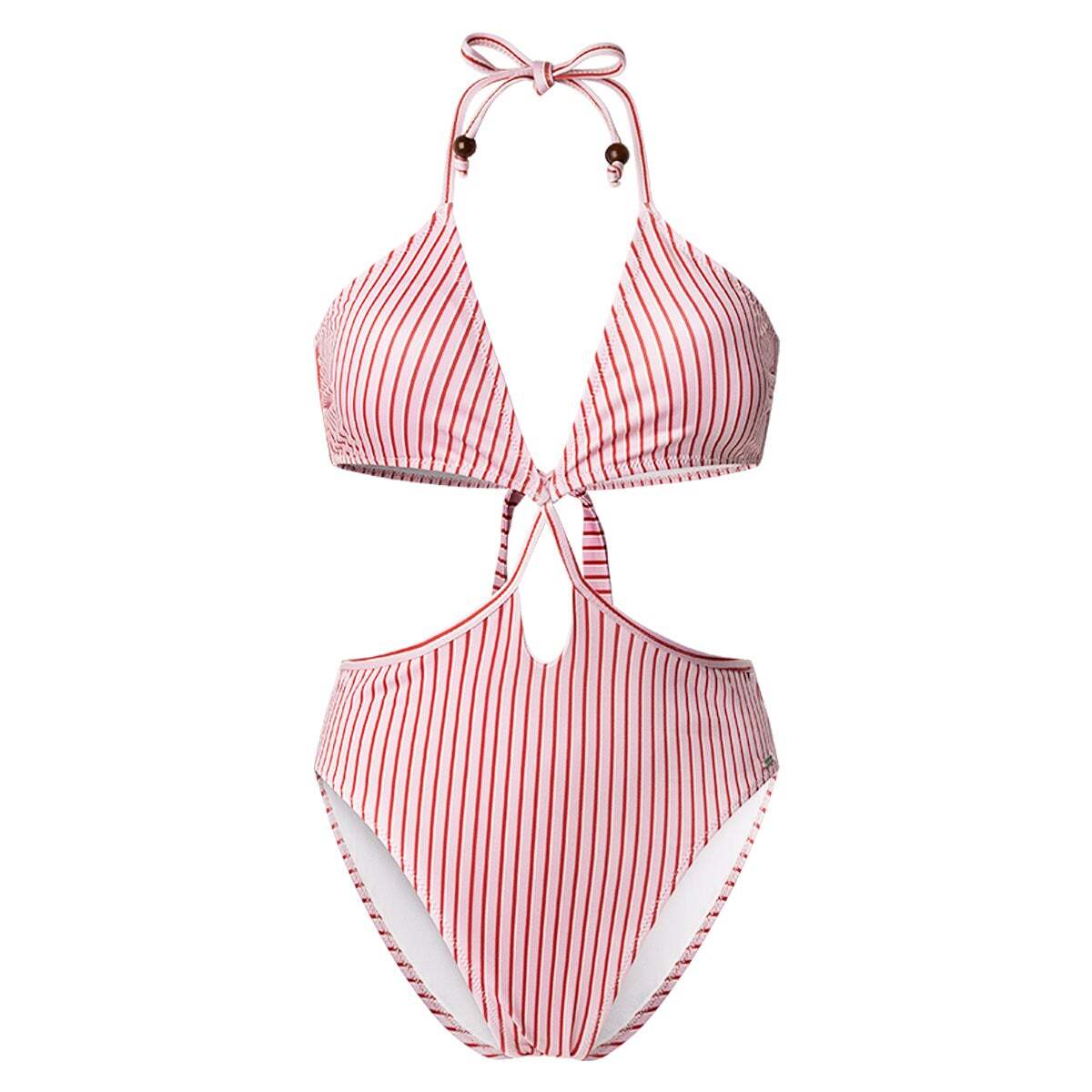 Maillot De Bain À Découpe Et Rayures rose pétale, PEPE JEANS