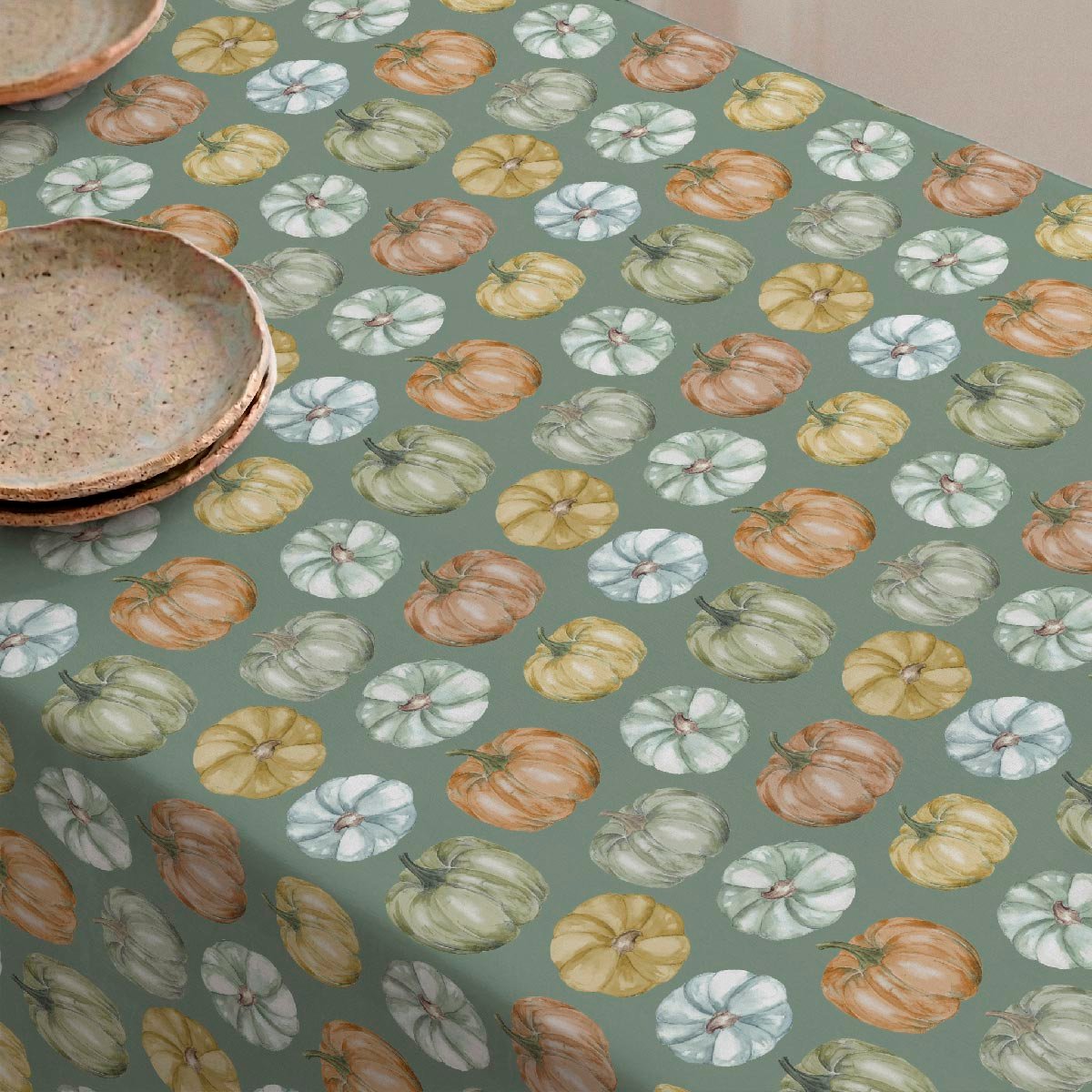 Nappe anti-taches Pumpkin verde - coton 100% - vert, NAF NAF HOME