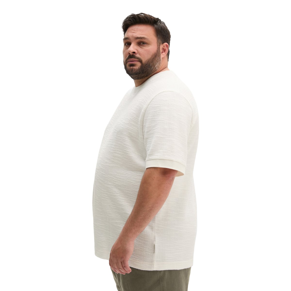 T-shirt loose en jersey bouclé doux blanc naturel, MARC O'POLO