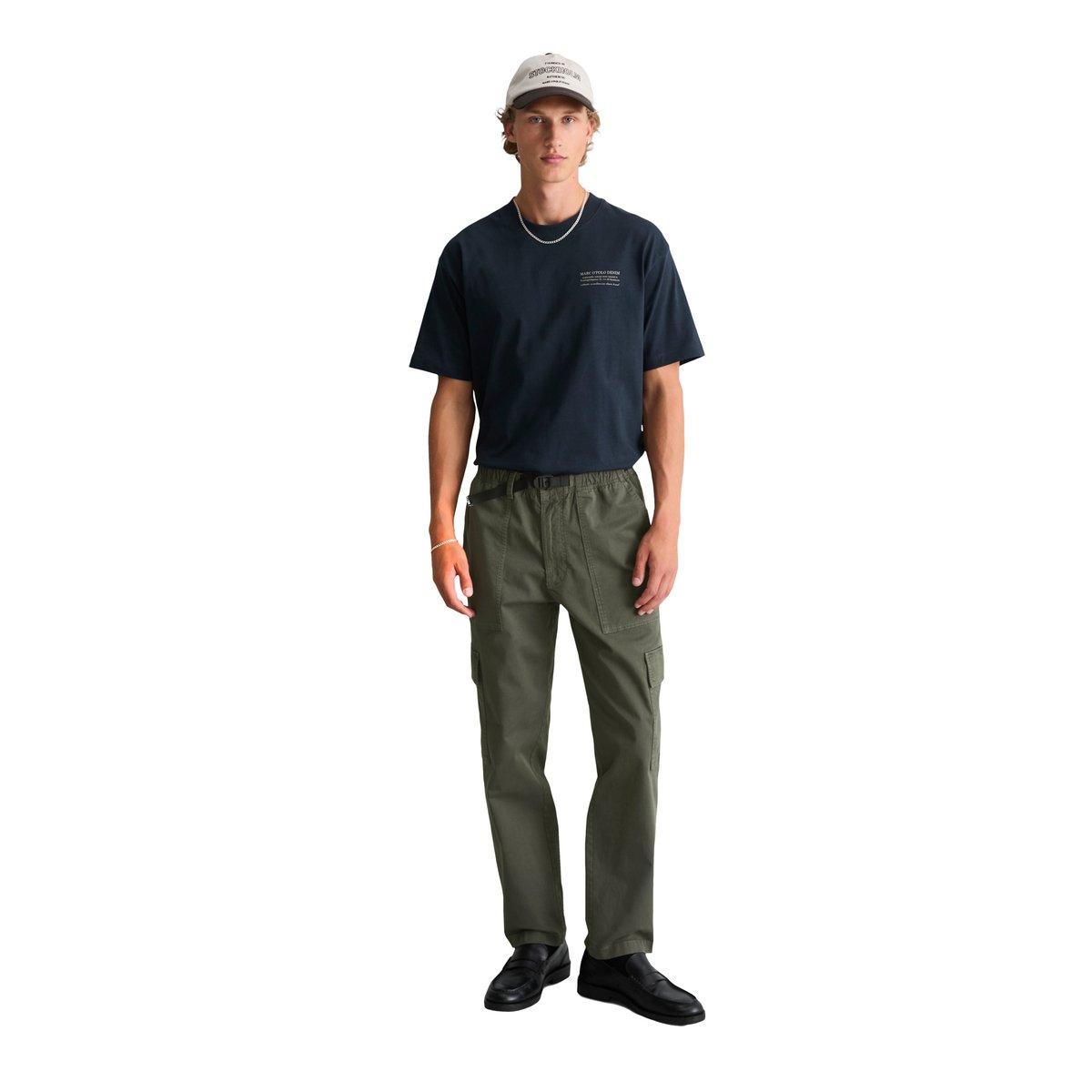Pantalon cargo modèle Sune, coupe classique en twill de coton bio extensible vert, MARC O’POLO DENIM