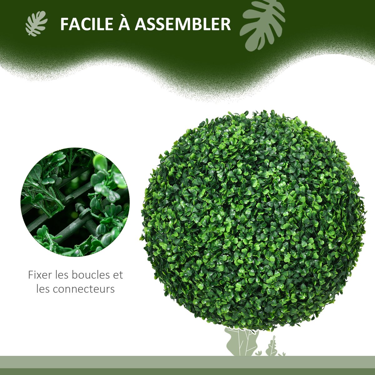 Topiaires artificielles PE Vert vert, HOMCOM