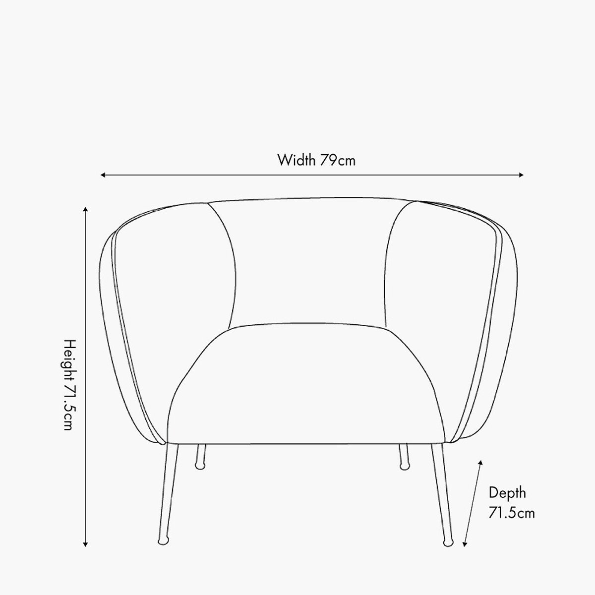 Luxe Velvet Tub Chair with Black or Gold Legs grey, SO'HOME