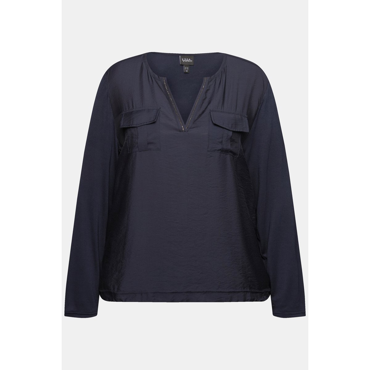 Blouse avec pierres fantaisie marine, ULLA POPKEN