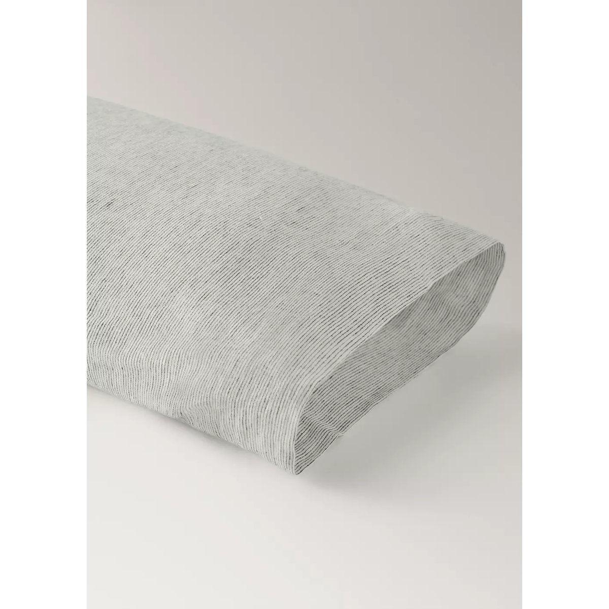Taie d’oreiller coton lin fermeture à nœuds 45x110 cm gris, MANGO HOME