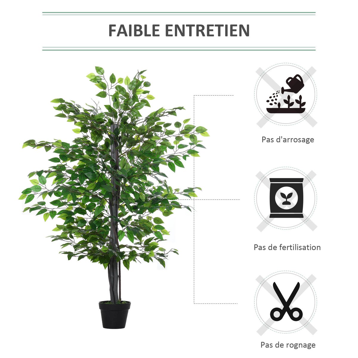 Plantes artificielles Plastique Vert vert, OUTSUNNY